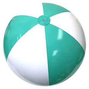 36'' Teal & White Beach Balls
