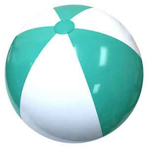 36'' Teal & White Beach Balls