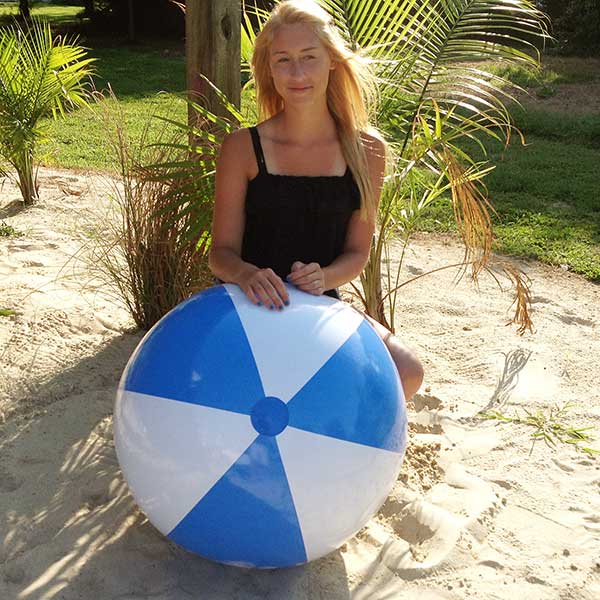 36'' Light Blue & White Beach Balls