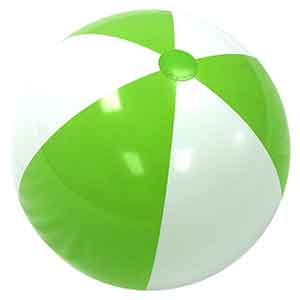 36'' Lime Green & White Beach Balls