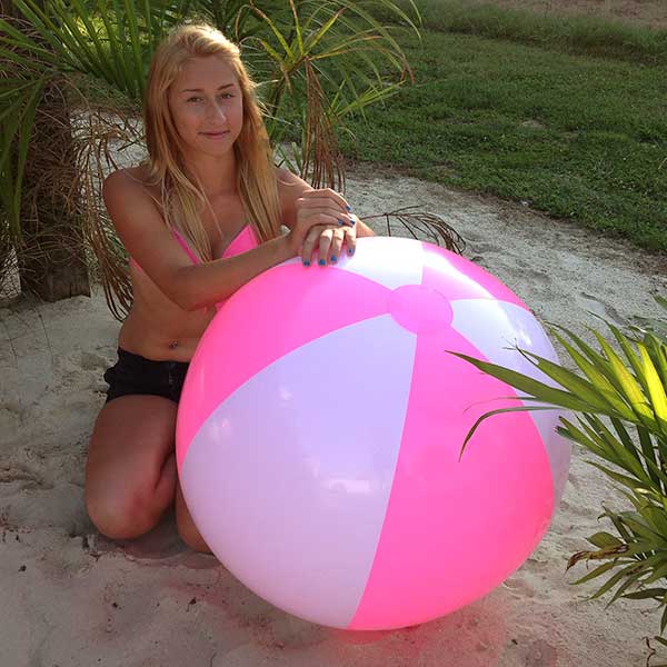 36'' Pink & White Beach Balls