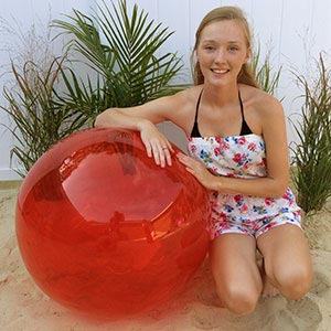 36'' Translucent Red Beach Balls Direct