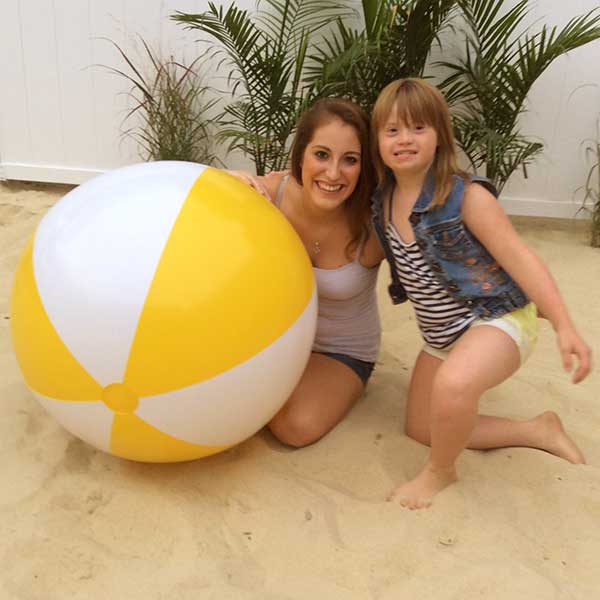 36'' Yellow & White Beach Balls