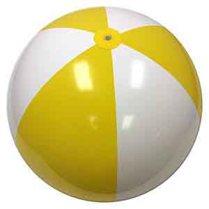 36'' Yellow & White Beach Balls