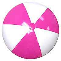 25 / 48'' Hot Pink & White Beach Balls