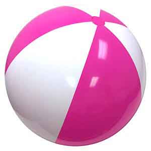 25 / 48'' Hot Pink & White Beach Balls