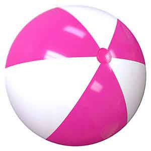 25 / 48'' Hot Pink & White Beach Balls