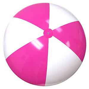 25 / 48'' Hot Pink & White Beach Balls