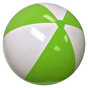25 / 48'' Lime Green & White Beach Balls