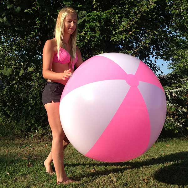 25 / 48'' Pink & White Beach Balls