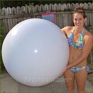 Clearance - 48'' Solid White Glow-Ready Beach Ball 1.25