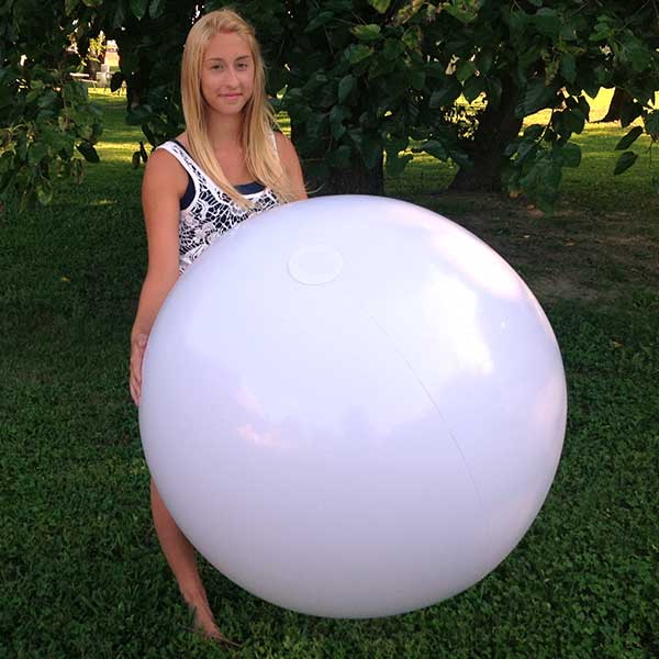 48'' Solid White Beach Balls Direct