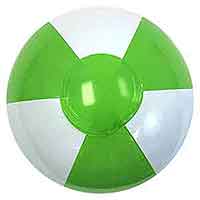 12'' Lime Green & White Beach Balls