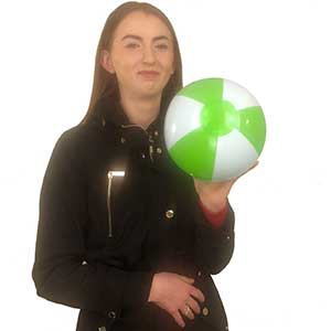 9'' Lime Green & White Beach Balls