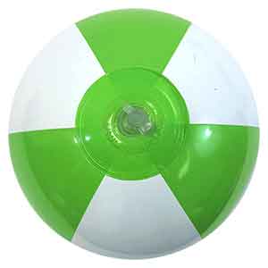 12'' Lime Green & White Beach Balls
