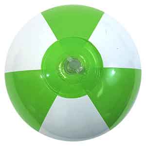 9'' Lime Green & White Beach Balls