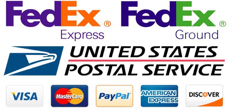 Shipping by FedEx Express, FedEx Ground & US Postal Service