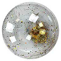 28'' Transparent Gold Glitter Beach Ball