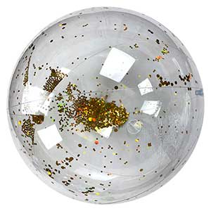 28'' Transparent Gold Glitter Beach Ball