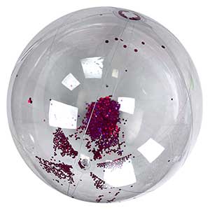 28'' Transparent Pink Glitter Beach Ball