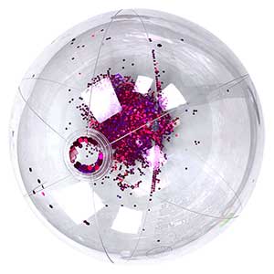 28'' Transparent Pink Glitter Beach Ball