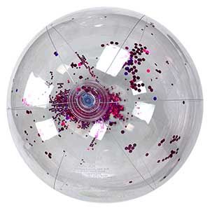 28'' Transparent Pink Glitter Beach Ball