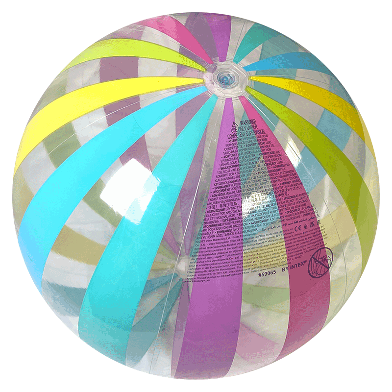 42-Inch Jumbo Rainbow Beach Balls, Lively Print Beach Balls