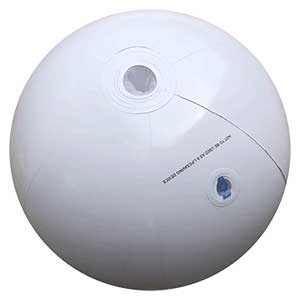 16'' Solid White Glow-Ready 1.25 Beach Ball