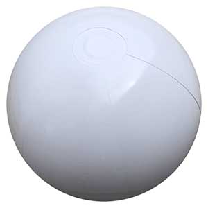 16'' Solid White Glow-Ready 1.25 Beach Ball