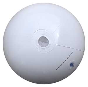 16'' Solid White Glow-Ready 1.25 Beach Ball