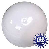 Clearance - 48'' Solid White Glow-Ready Beach Ball 1.25